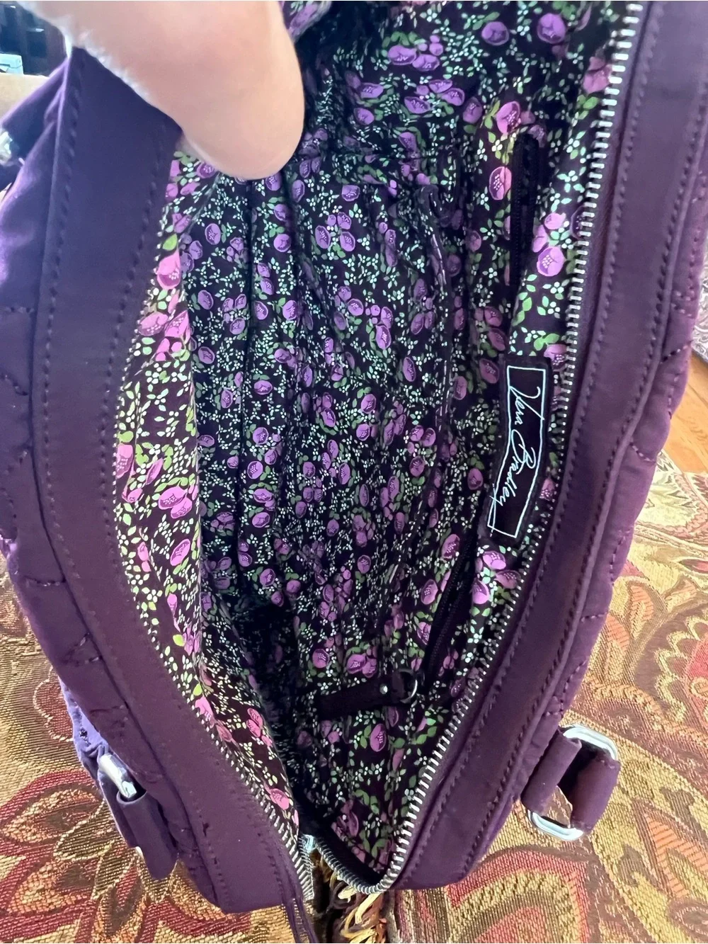 💙 Vera Bradley Purple Quilted Handbag Purse